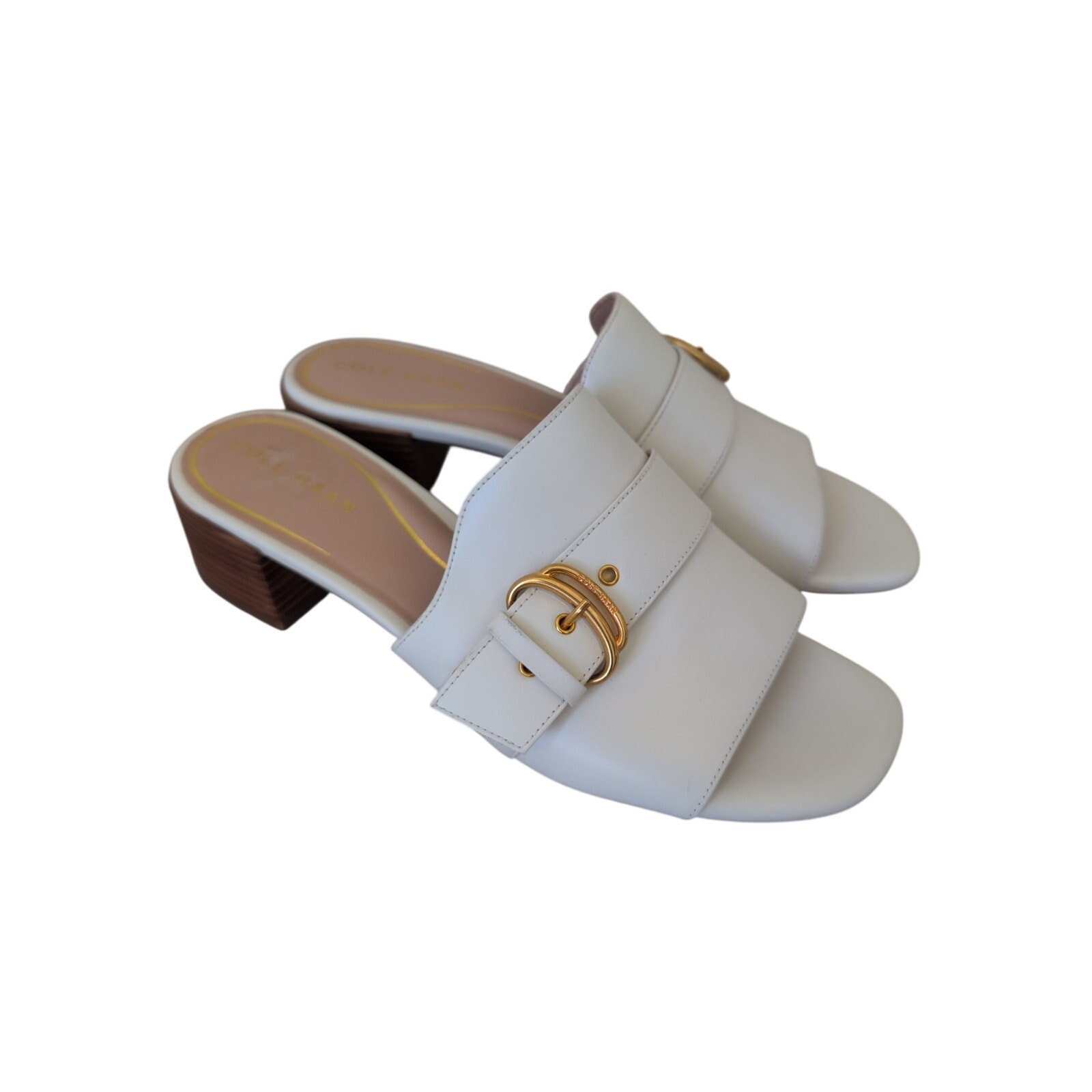 Cole Haan Women's Crosby Slide Sandals In Ivory Leather 8.5